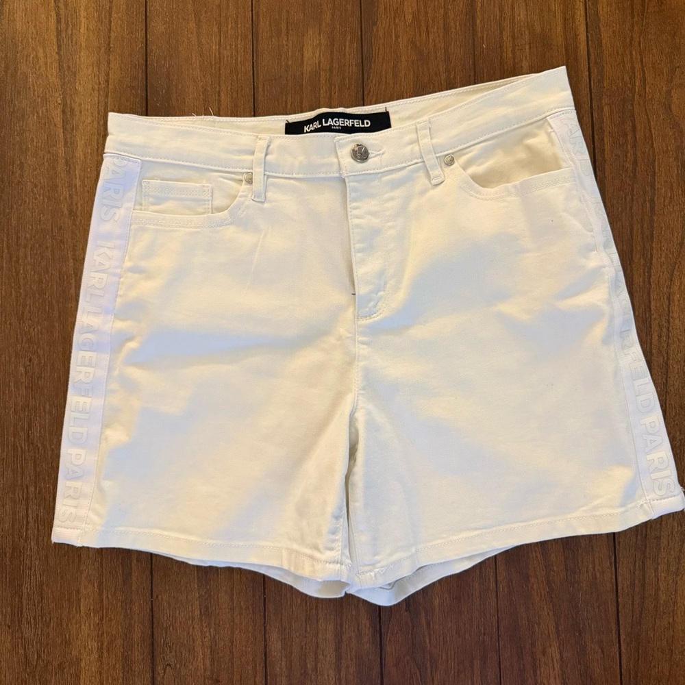 Karl Lagerfeld Women's White Denim Shorts